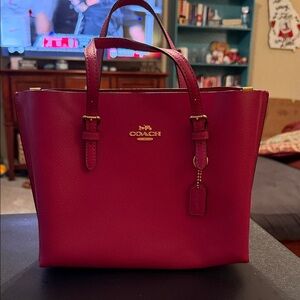 Coach Magenta Mollie Tote 25 Leather Tote
